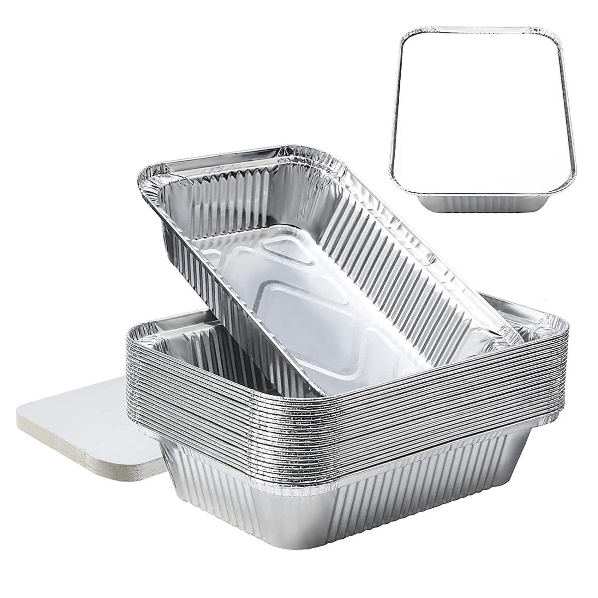 Buy Aarnee Enterpriese  Aluminium Silver Foil Containers with lid - 750ml, (Pack of 100), Disposable Containers for Food Storage Kitchen Online at Low Prices in India - Aarneeenterprises.com