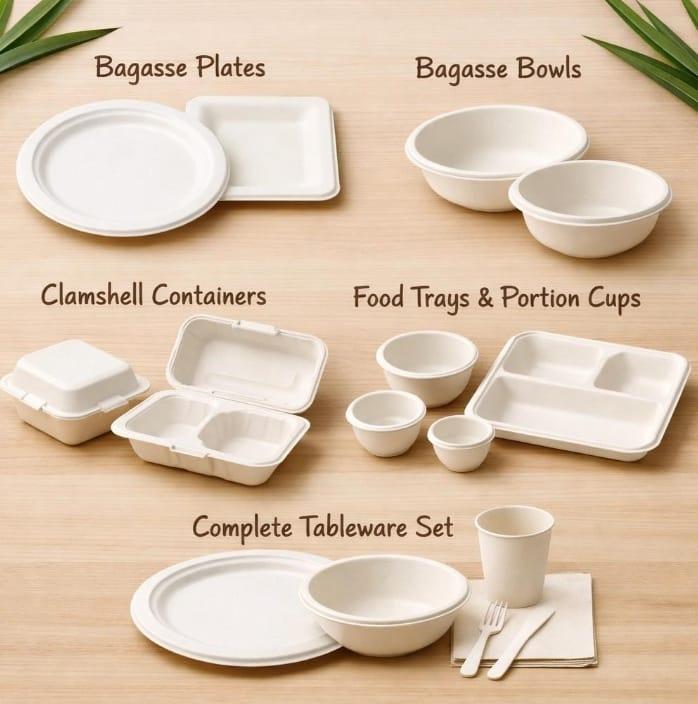 Bagasse Tableware Set